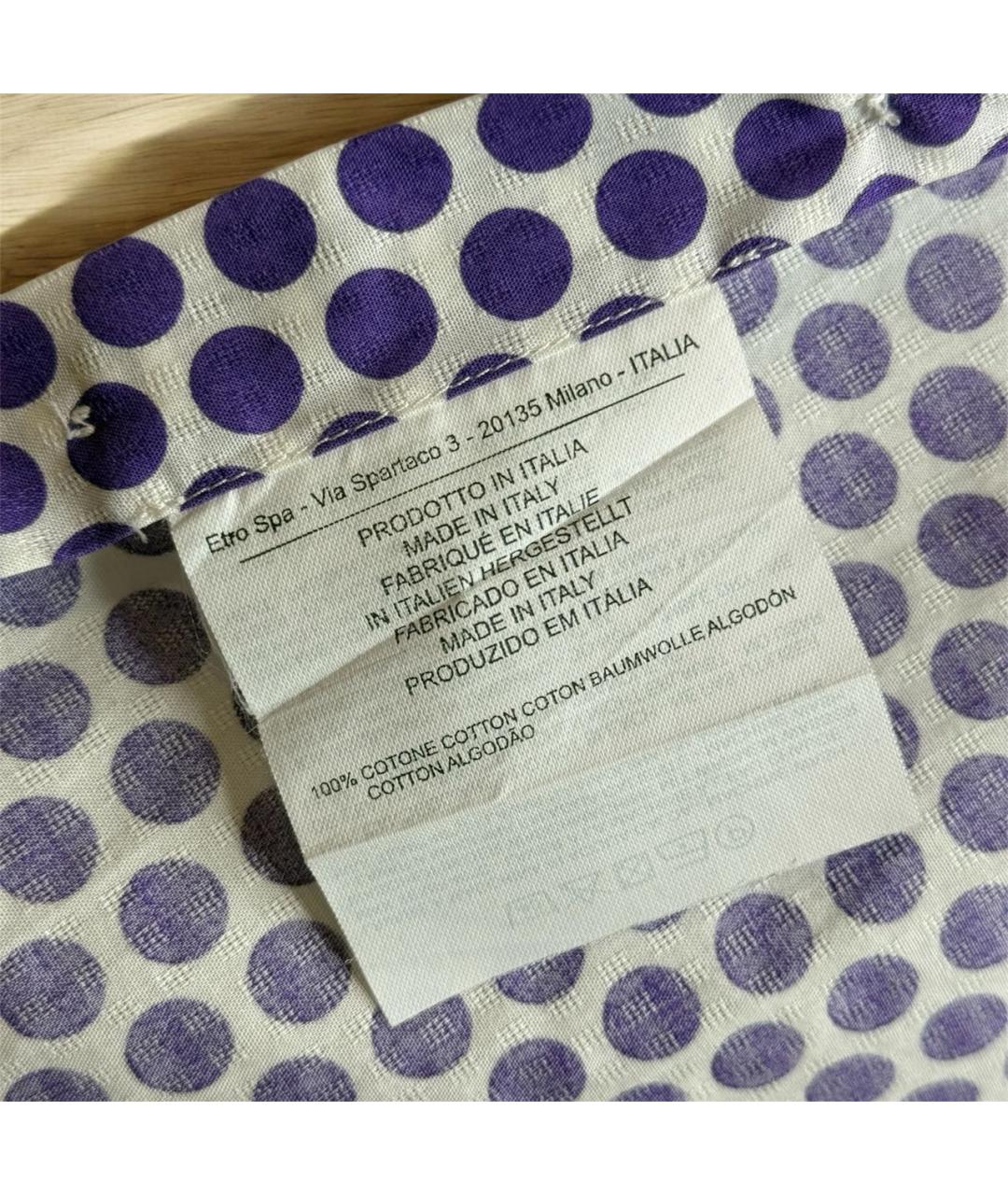 ETRO Фиолетовая хлопковая классическая рубашка, фото 8
