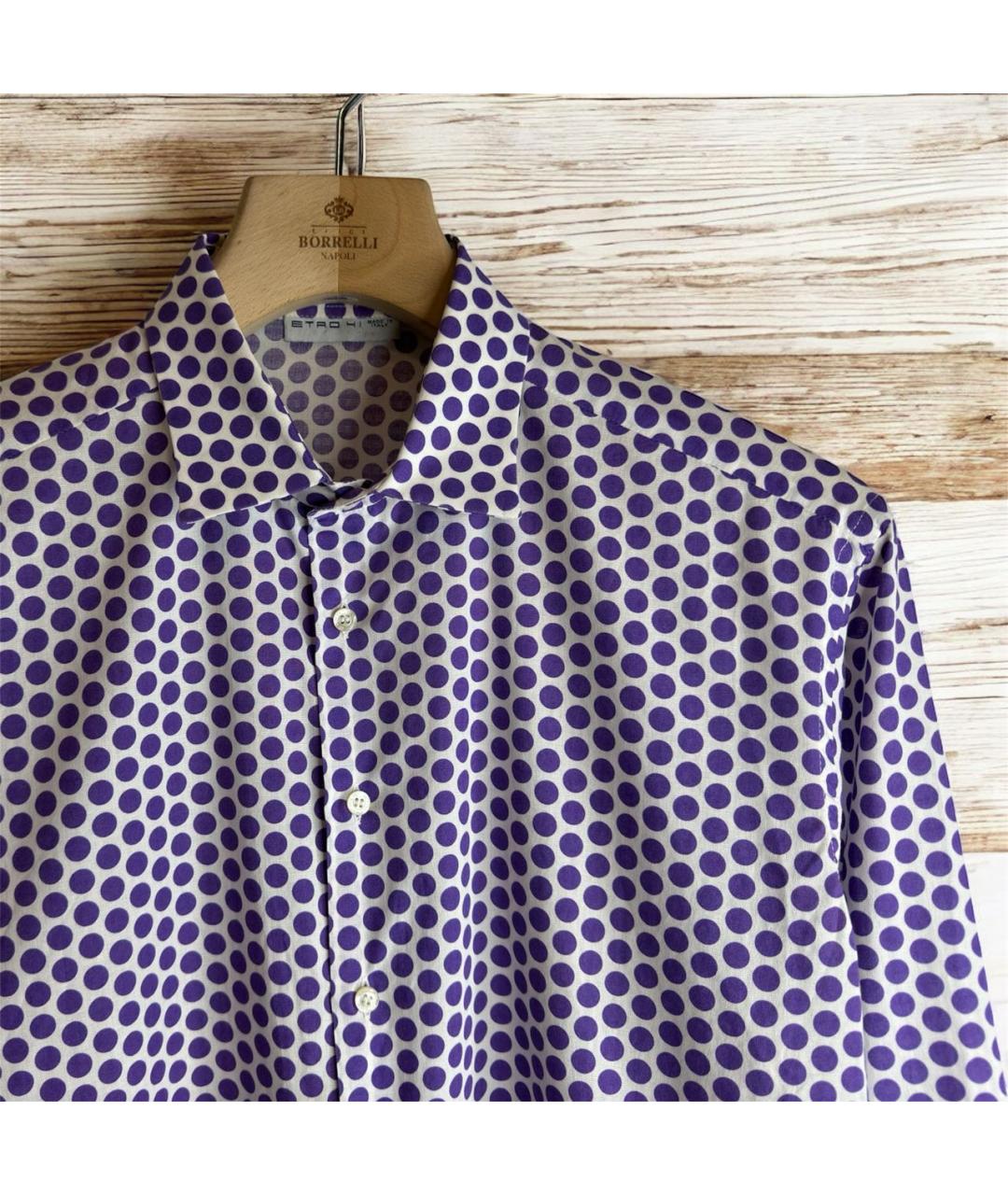 ETRO Фиолетовая хлопковая классическая рубашка, фото 2