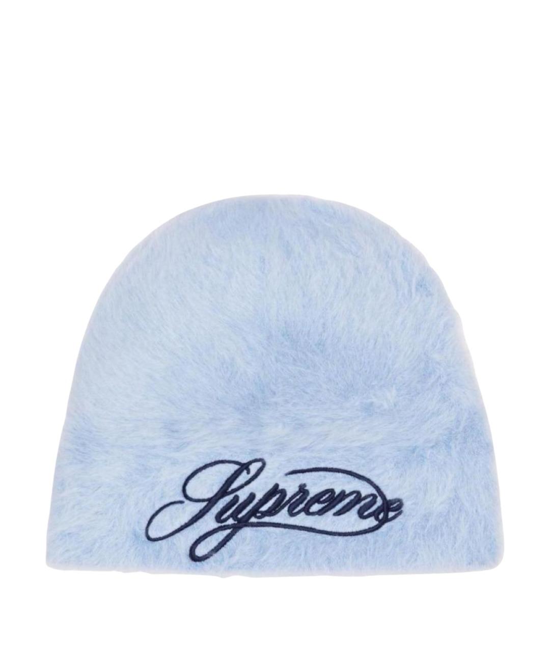 SUPREME Голубая шапка, фото 1