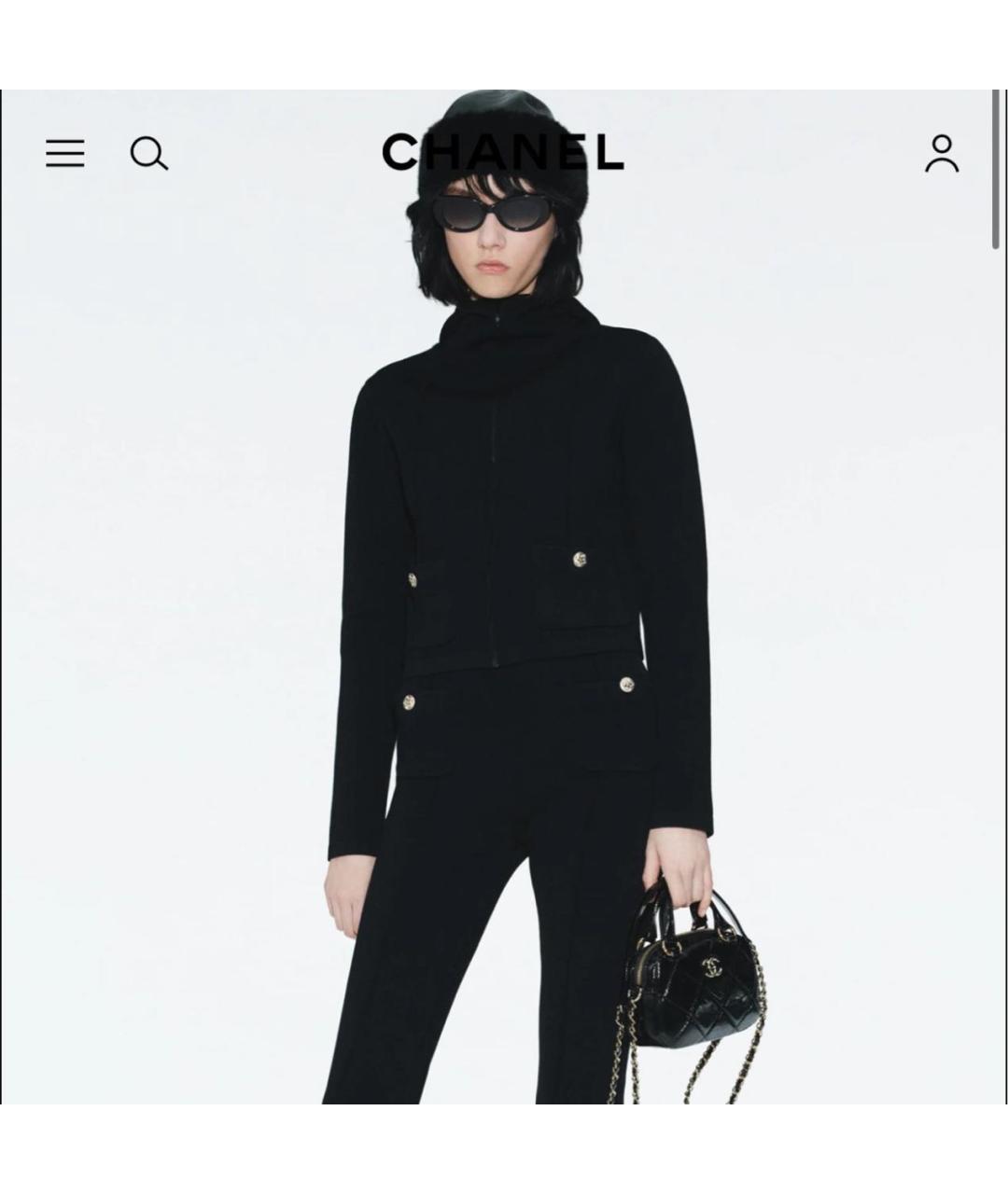 CHANEL Черная вискозная куртка, фото 2