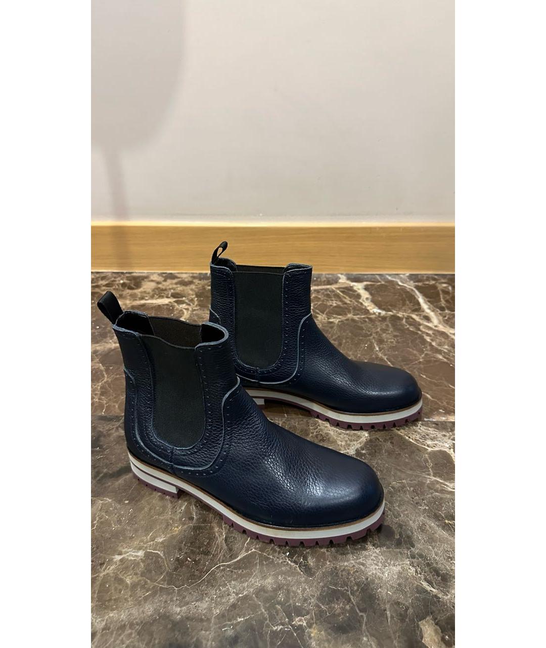 POLLINI Синие кожаные полусапоги, фото 6