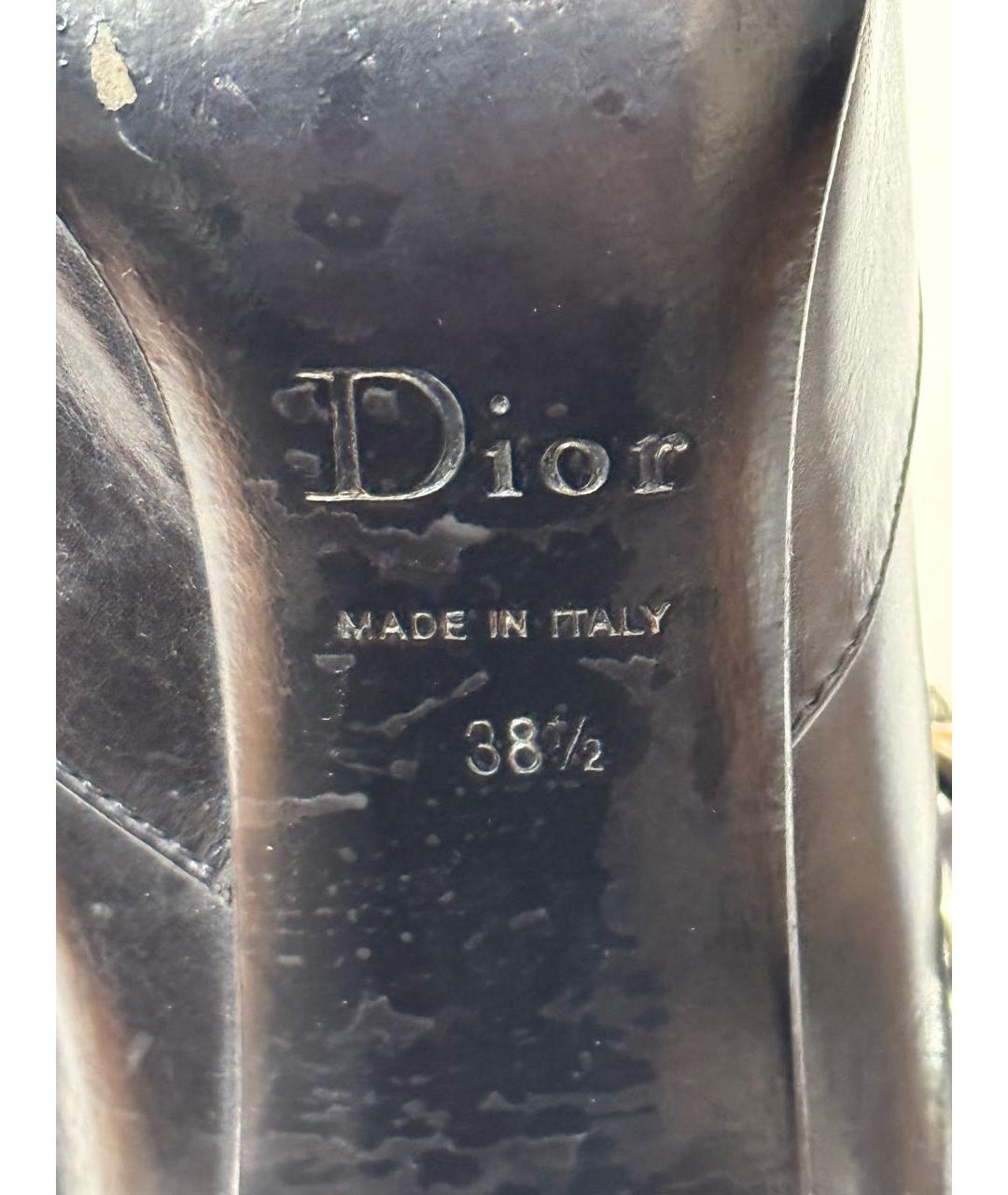 CHRISTIAN DIOR Черные кожаные сапоги, фото 8