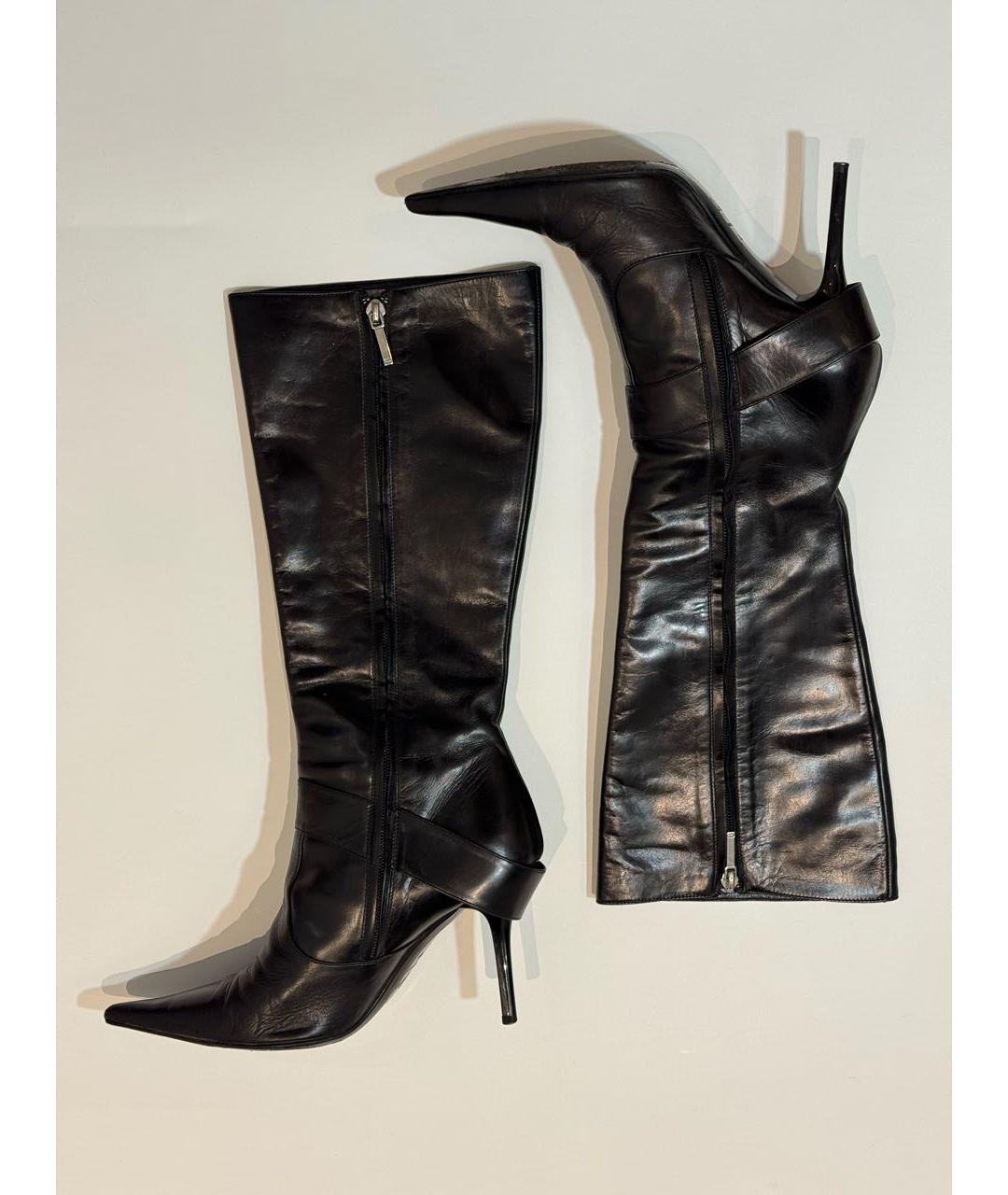 CHRISTIAN DIOR Черные кожаные сапоги, фото 4