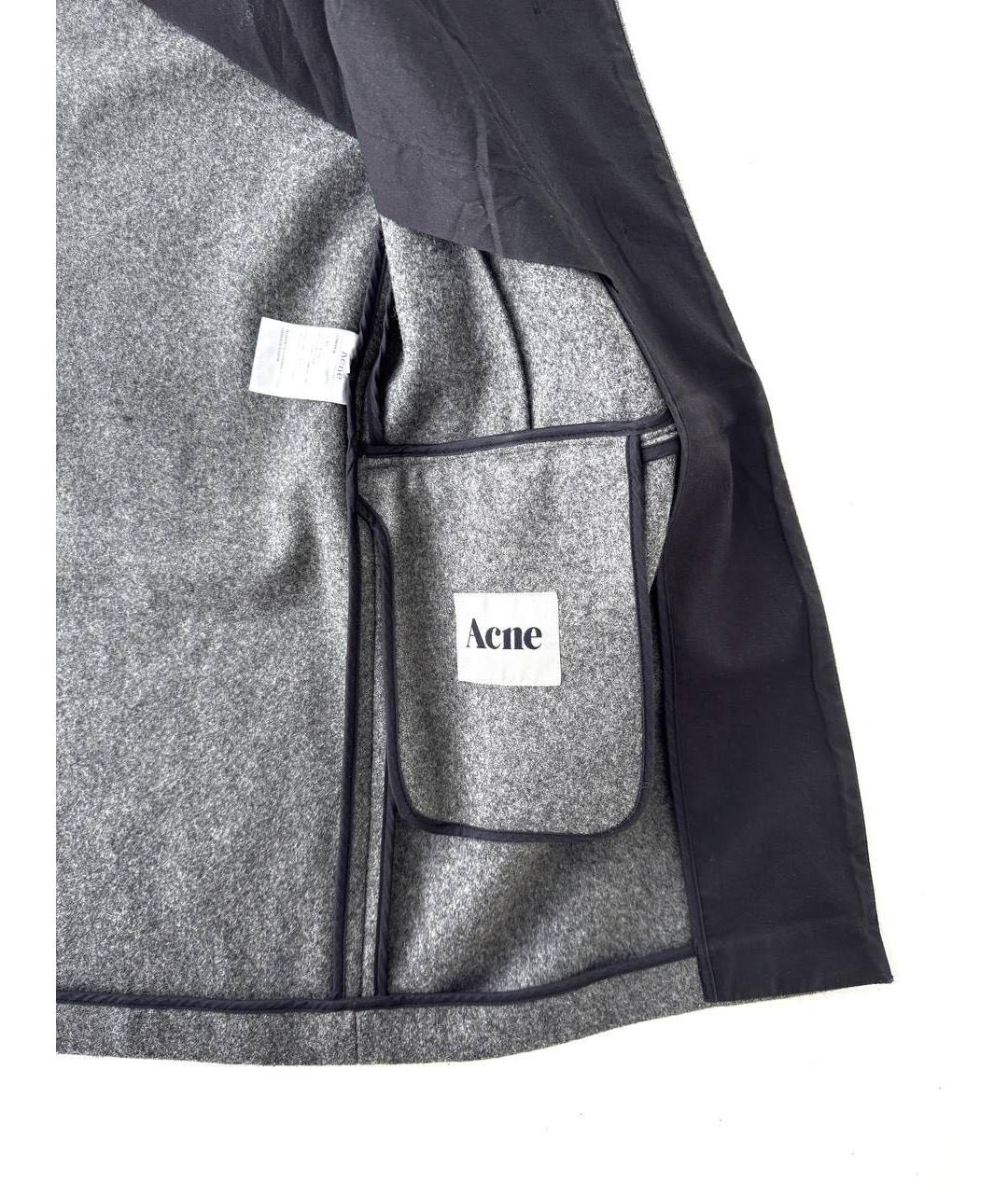 ACNE STUDIOS Серое шерстяное пальто, фото 5