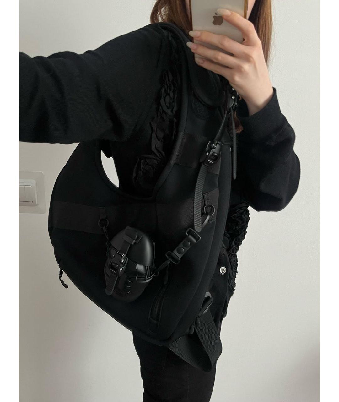 INNERRAUM Черная тканевая сумка с короткими ручками, фото 7