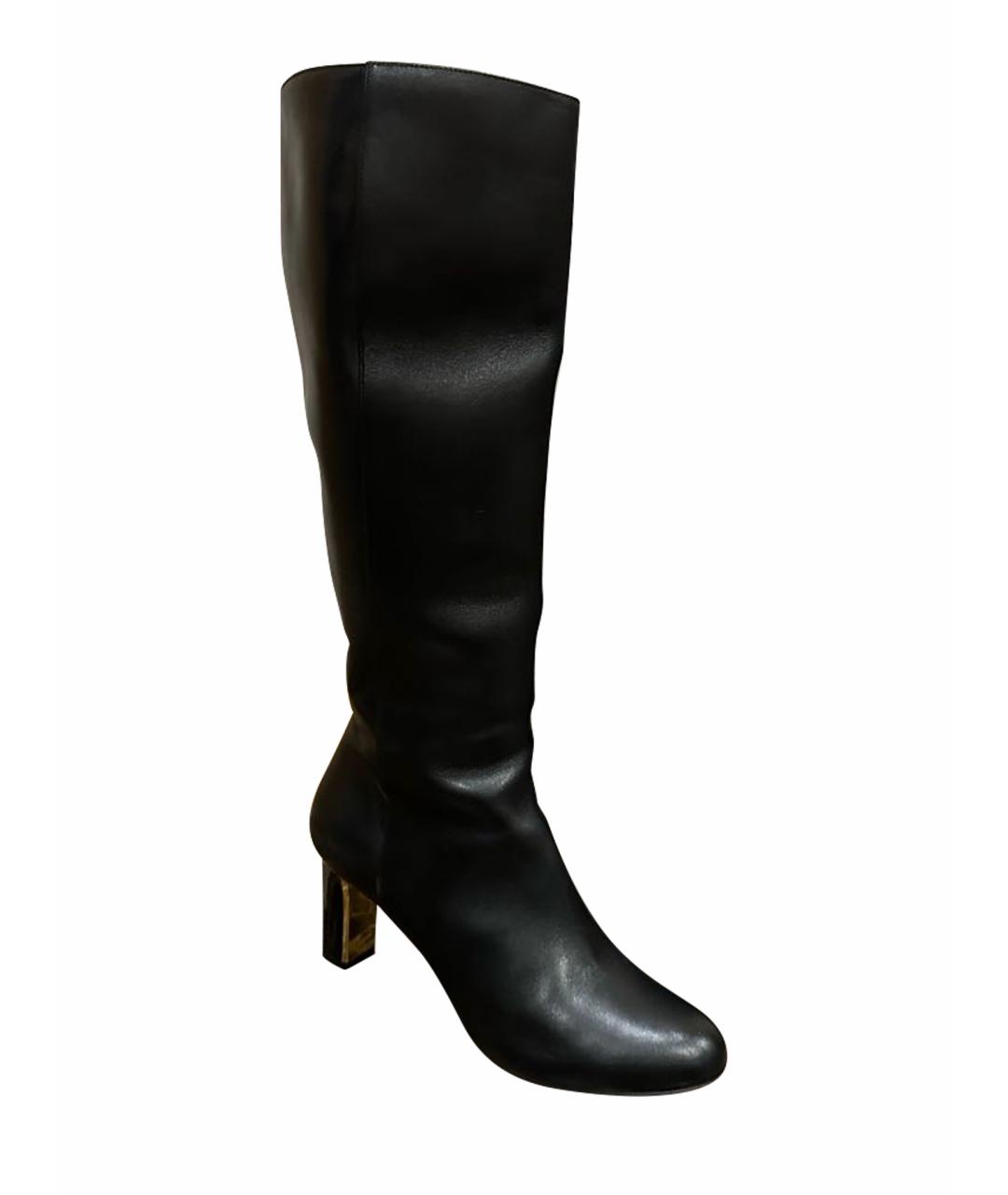FERRAGAMO Черные кожаные сапоги, фото 6
