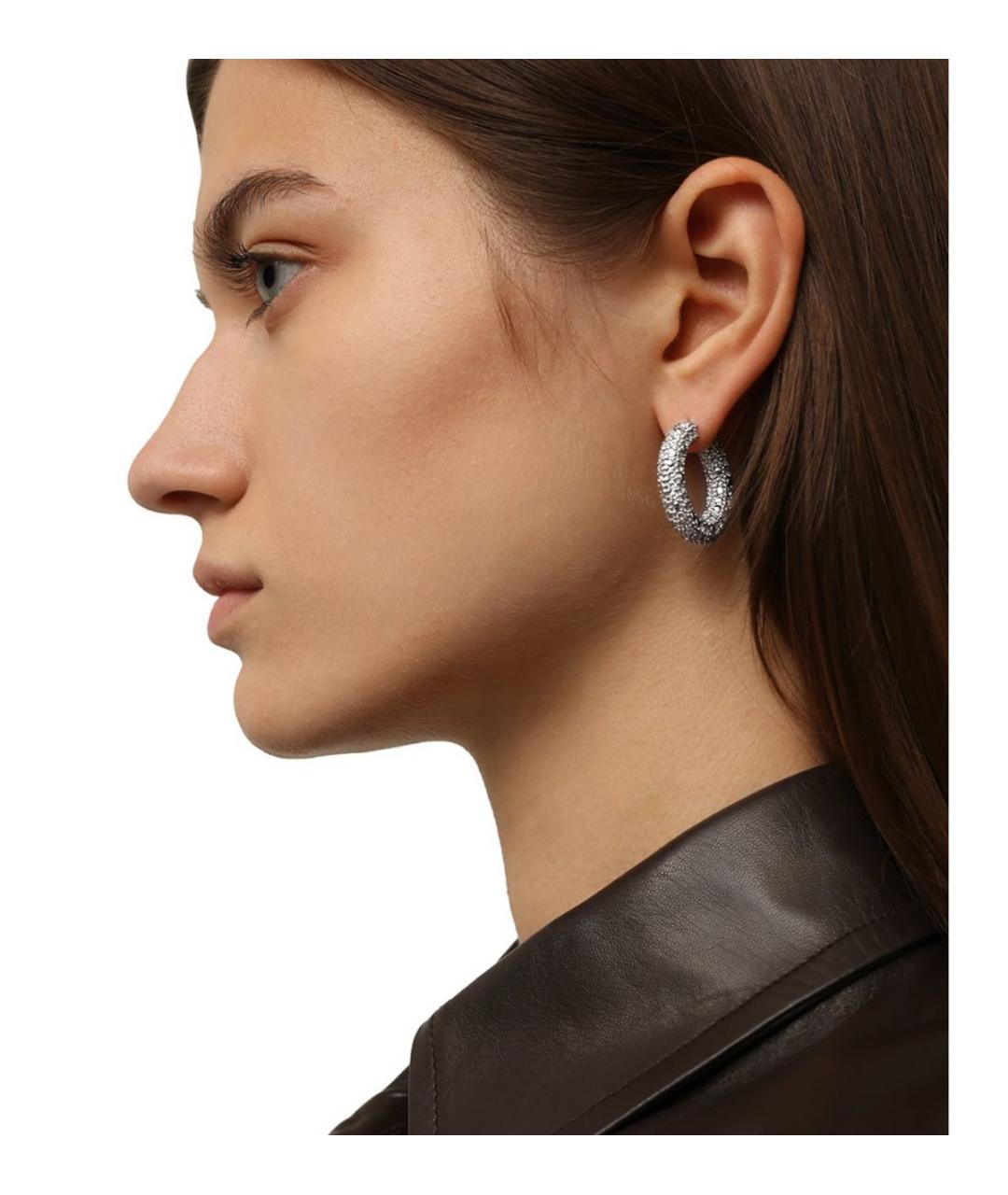 JIL SANDER Серебряные латунные серьги, фото 2