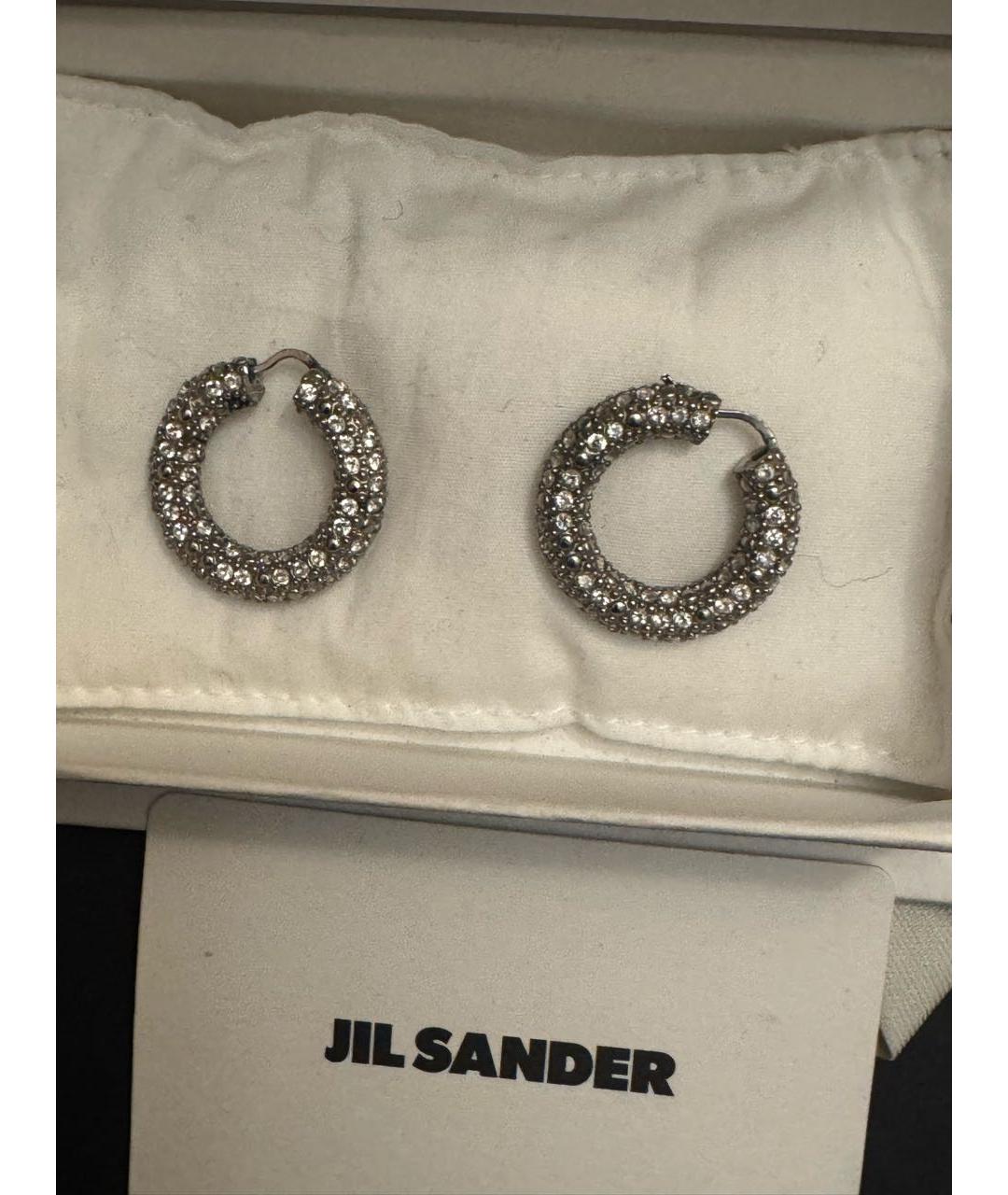 JIL SANDER Серебряные латунные серьги, фото 5