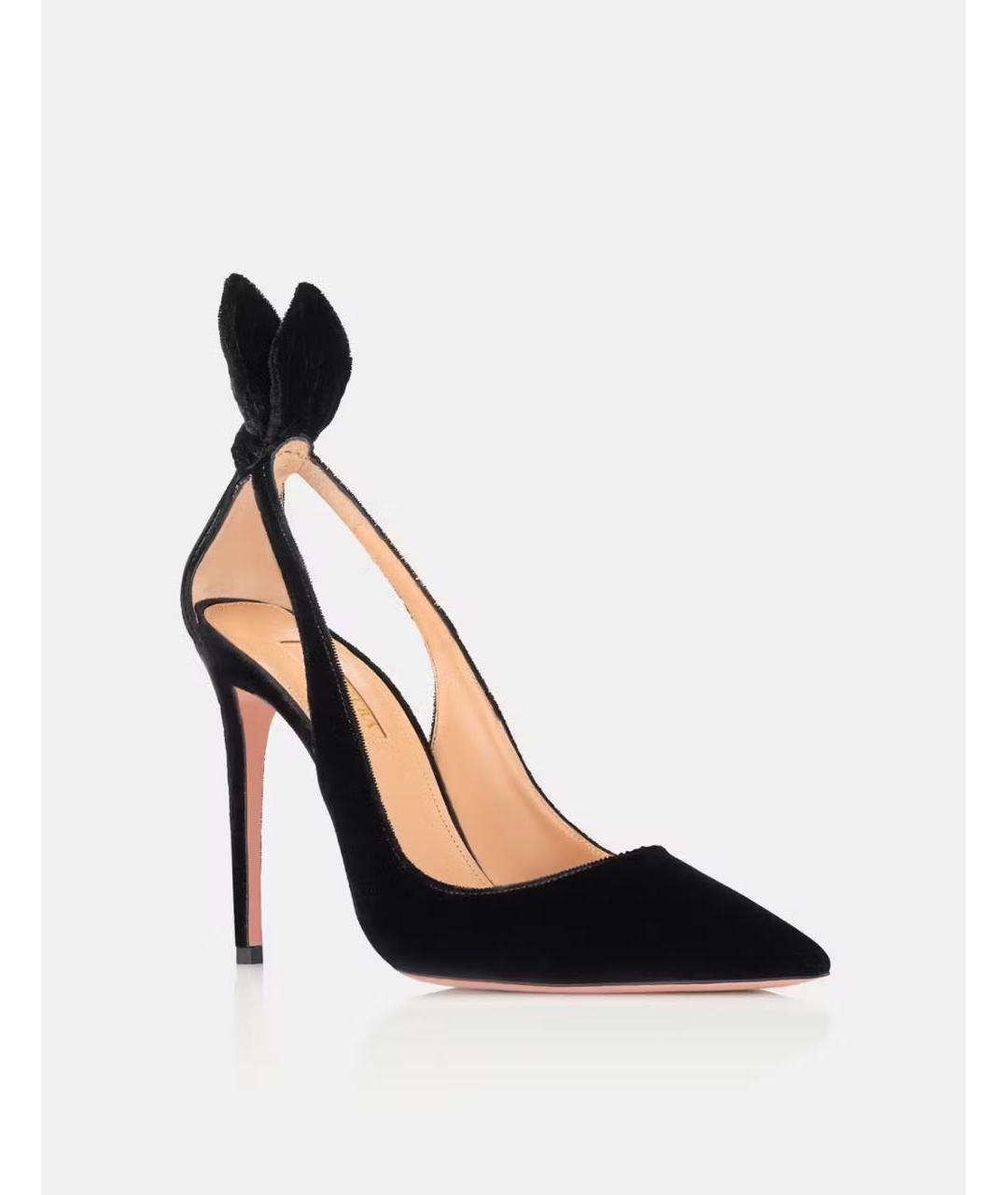 AQUAZZURA Черные бархатные туфли, фото 2