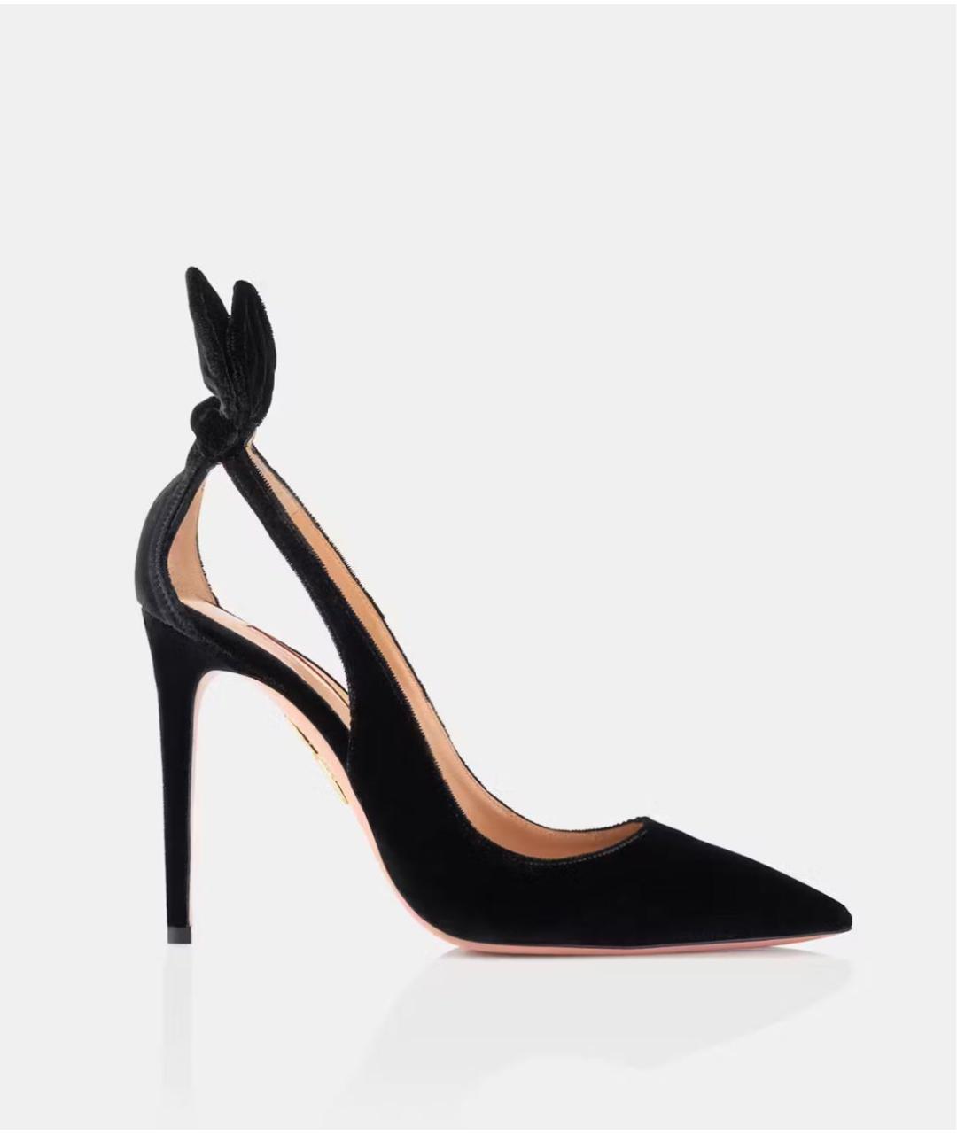 AQUAZZURA Черные бархатные туфли, фото 3