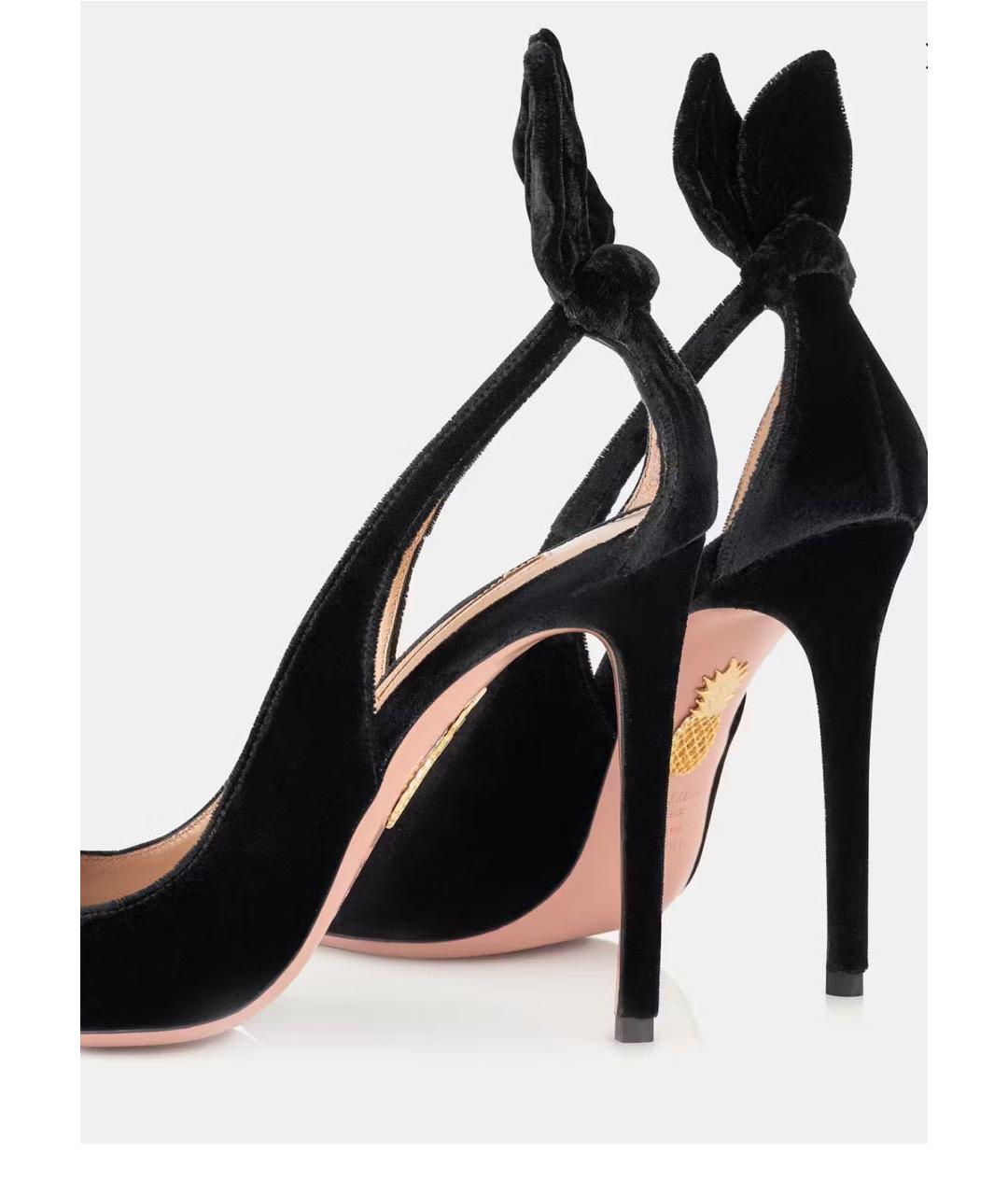 AQUAZZURA Черные бархатные туфли, фото 4
