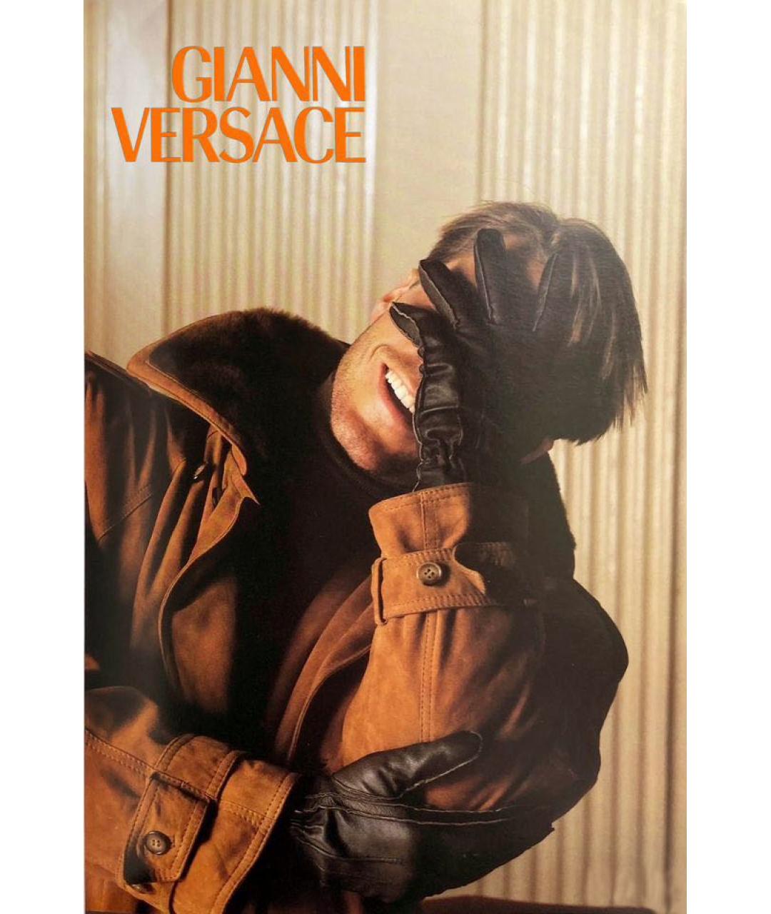 VERSACE Черные кожаные перчатки, фото 5