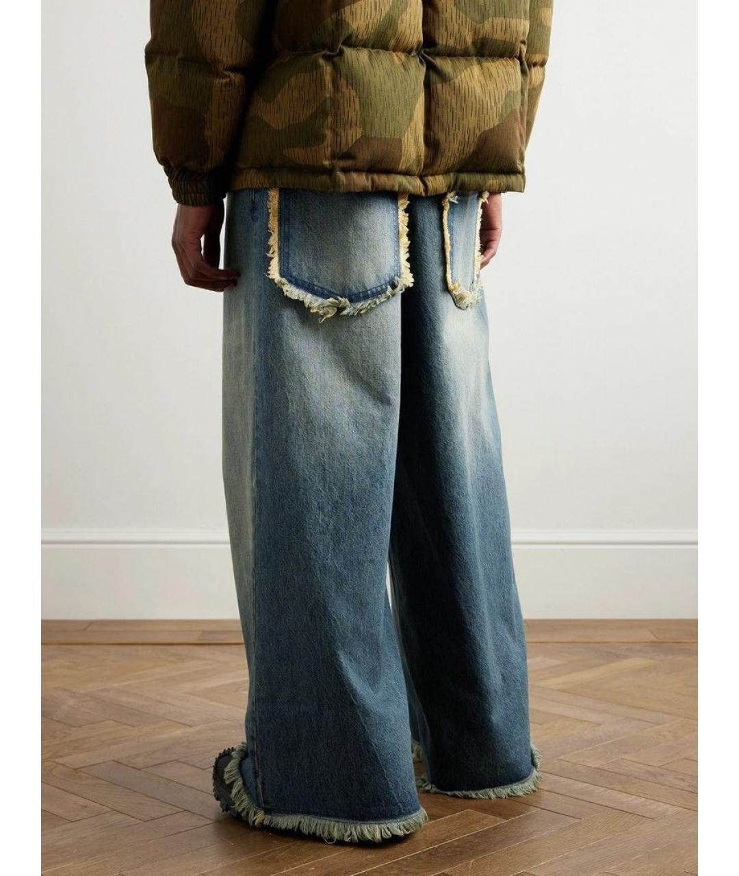 MONCLER Голубые деним повседневные брюки, фото 3