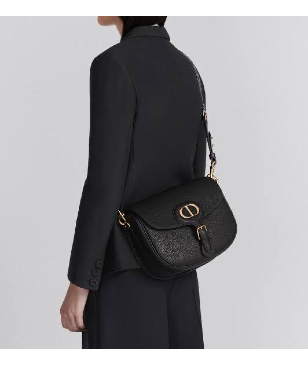 CHRISTIAN DIOR Черная кожаная сумка через плечо, фото 2