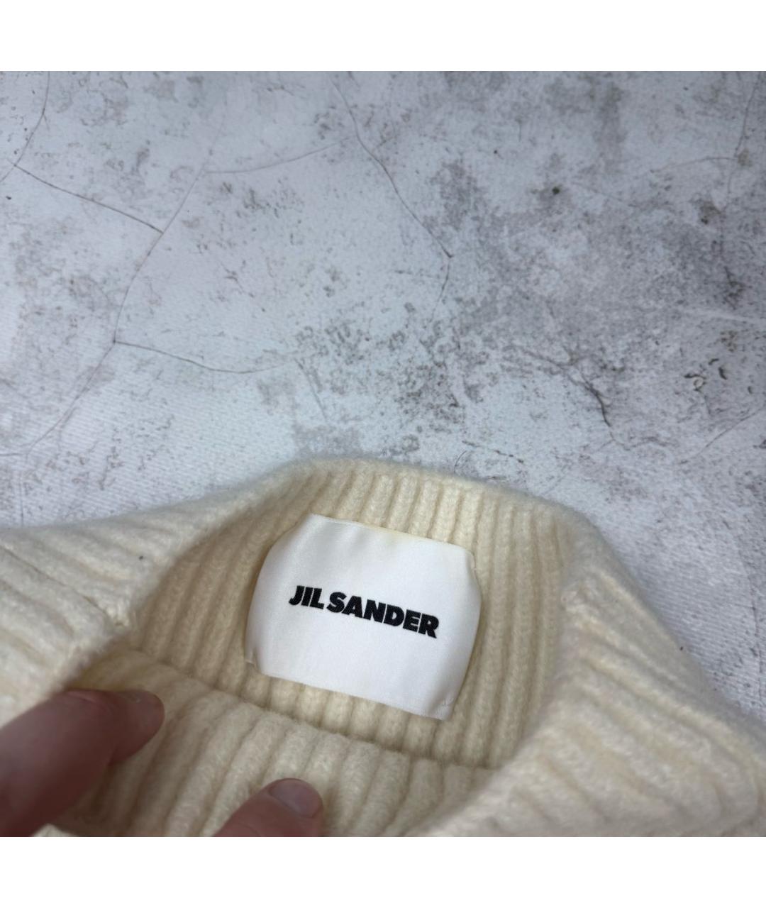 JIL SANDER Бежевый шерстяной джемпер / свитер, фото 2