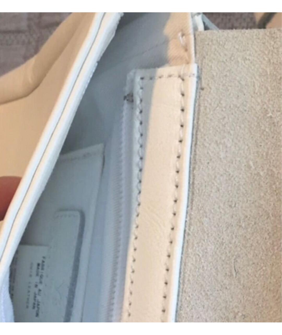 YOHJI YAMAMOTO Белая кожаная поясная сумка, фото 4