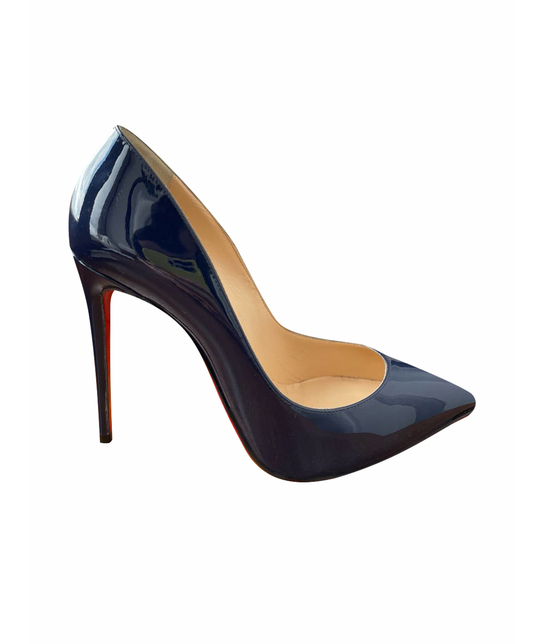 CHRISTIAN LOUBOUTIN Темно-синие туфли из лакированной кожи, фото 1