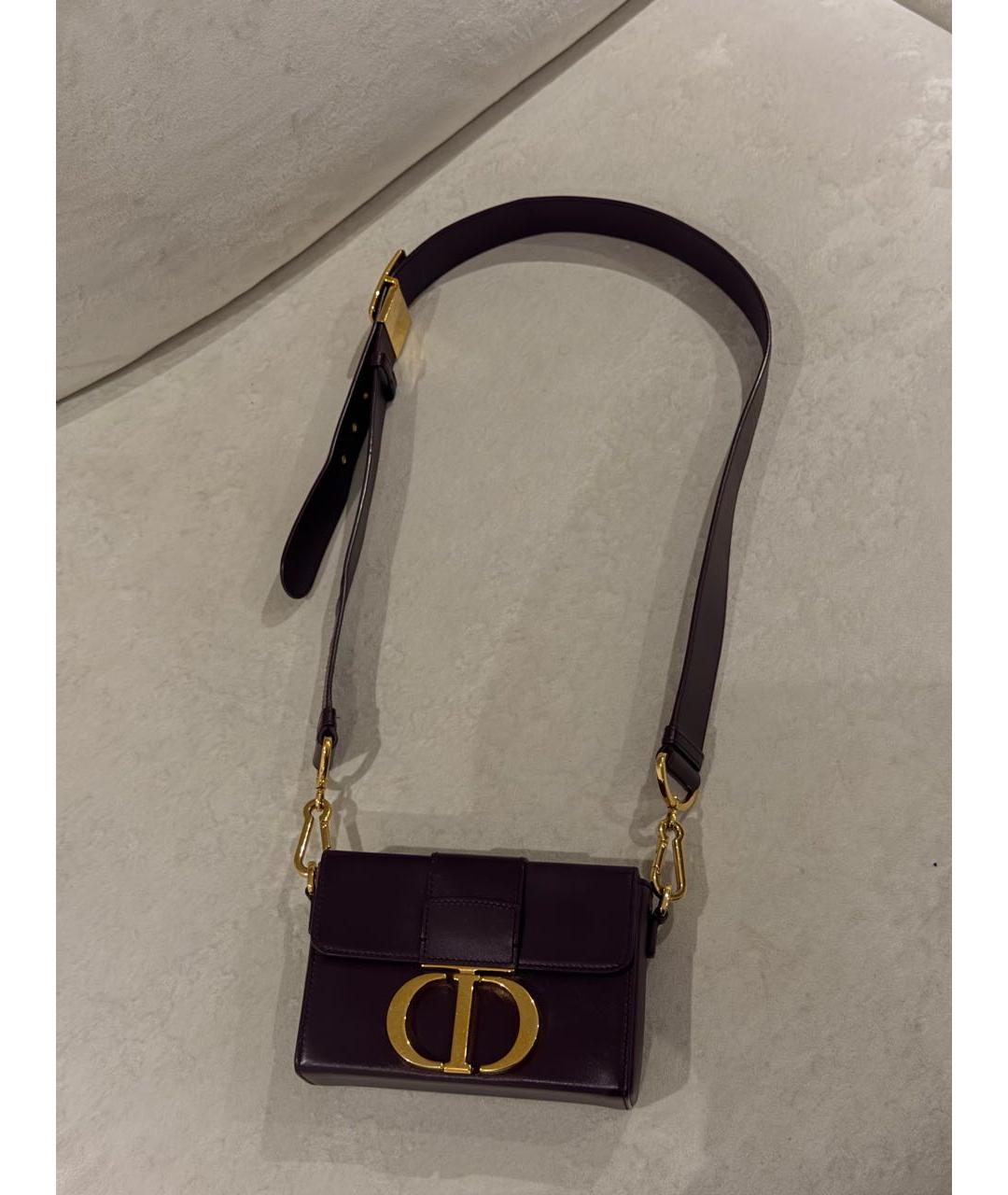 CHRISTIAN DIOR Бордовая кожаная сумка через плечо, фото 2