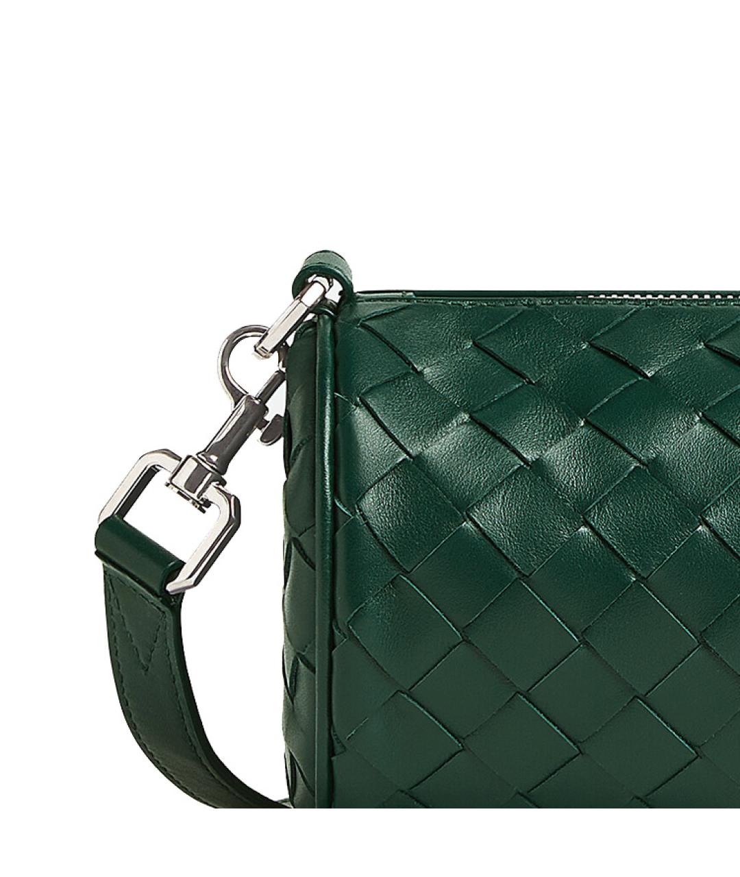 BOTTEGA VENETA Зеленая кожаная сумка на плечо, фото 4