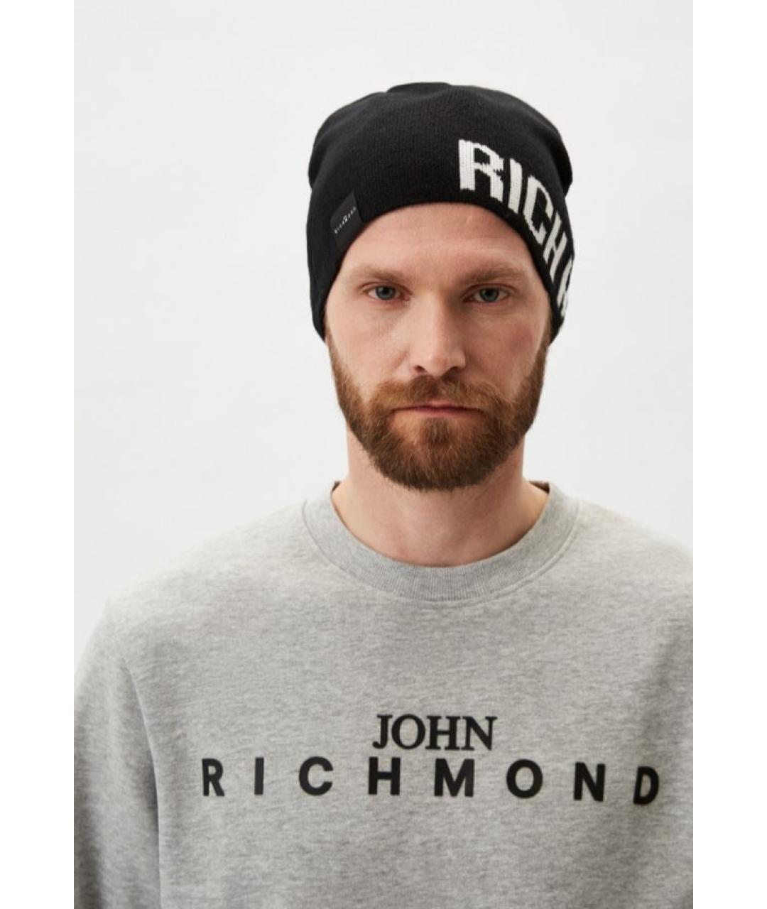 JOHN RICHMOND Черная синтетическая шапка, фото 4
