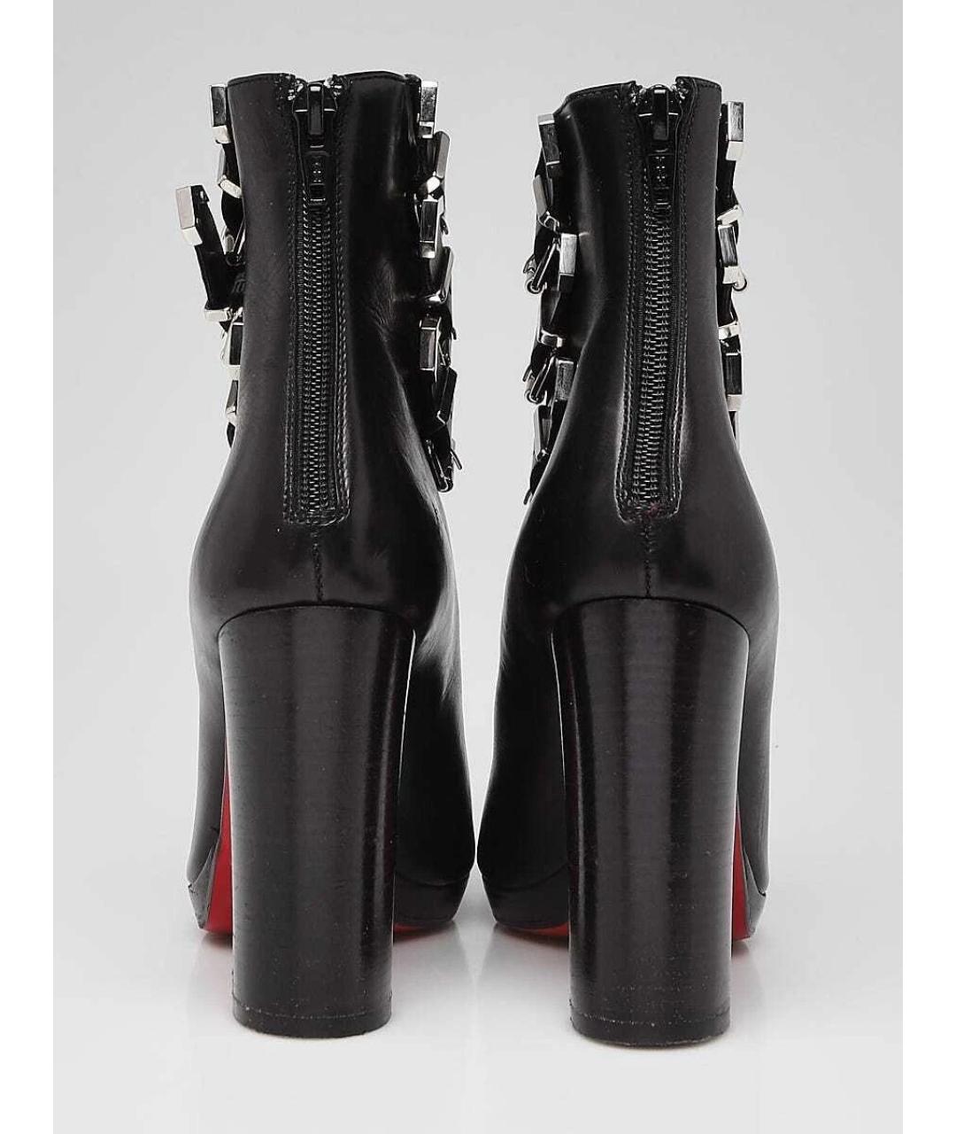 CHRISTIAN LOUBOUTIN Черные кожаные ботильоны, фото 3