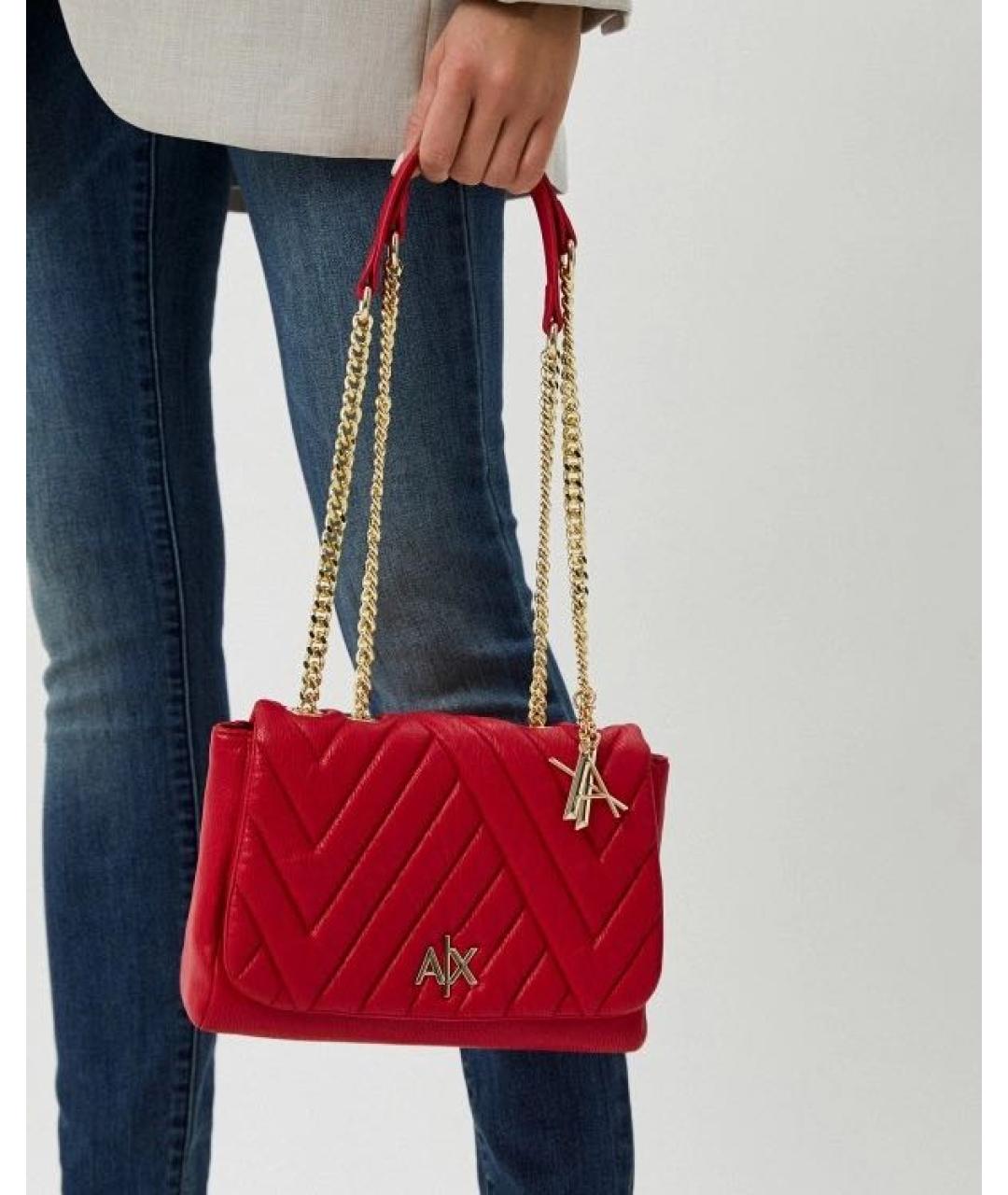 ARMANI EXCHANGE Красная сумка через плечо из искусственной кожи, фото 5