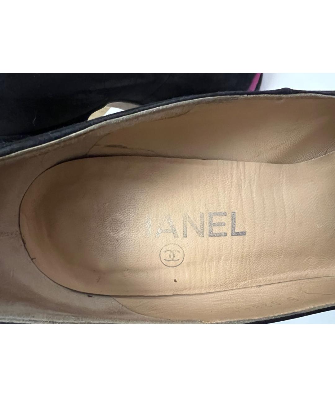 CHANEL Черные замшевые туфли, фото 5