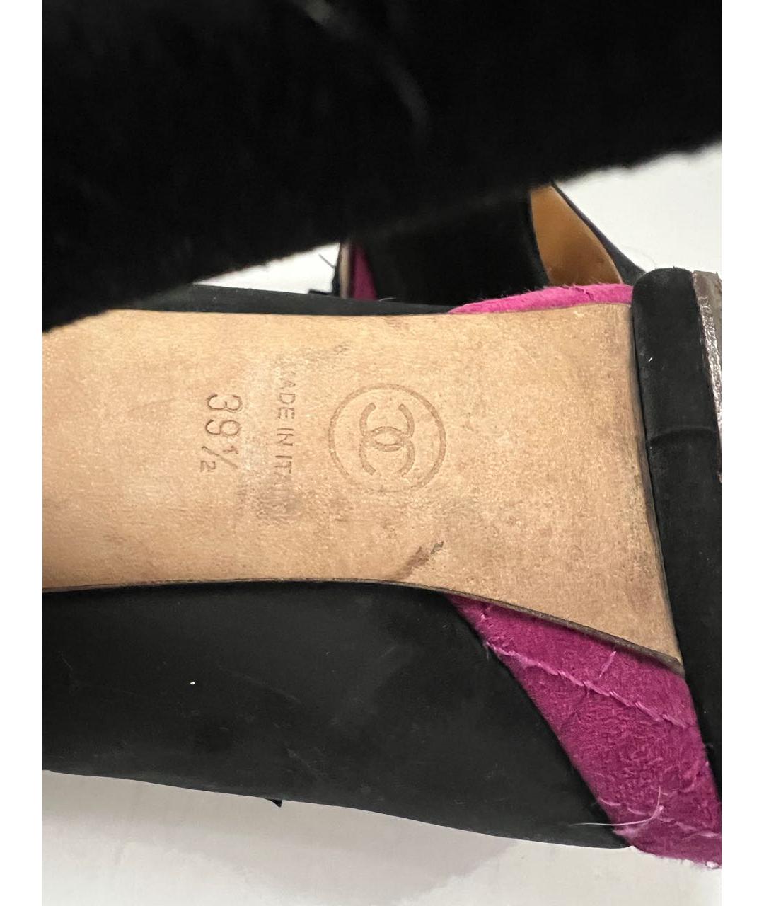 CHANEL Черные замшевые туфли, фото 6