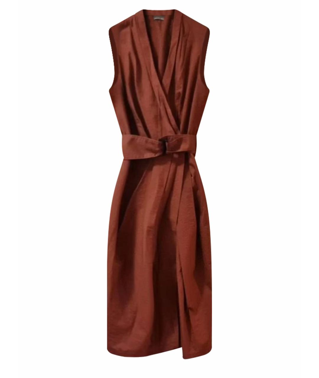 BRUNELLO CUCINELLI Коричневое хлопковое повседневное платье, фото 1