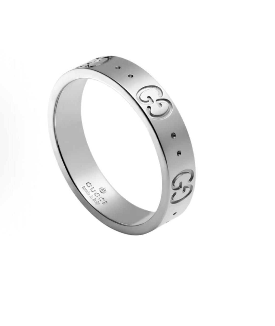 GUCCI Серебряное кольцо из белого золота, фото 2