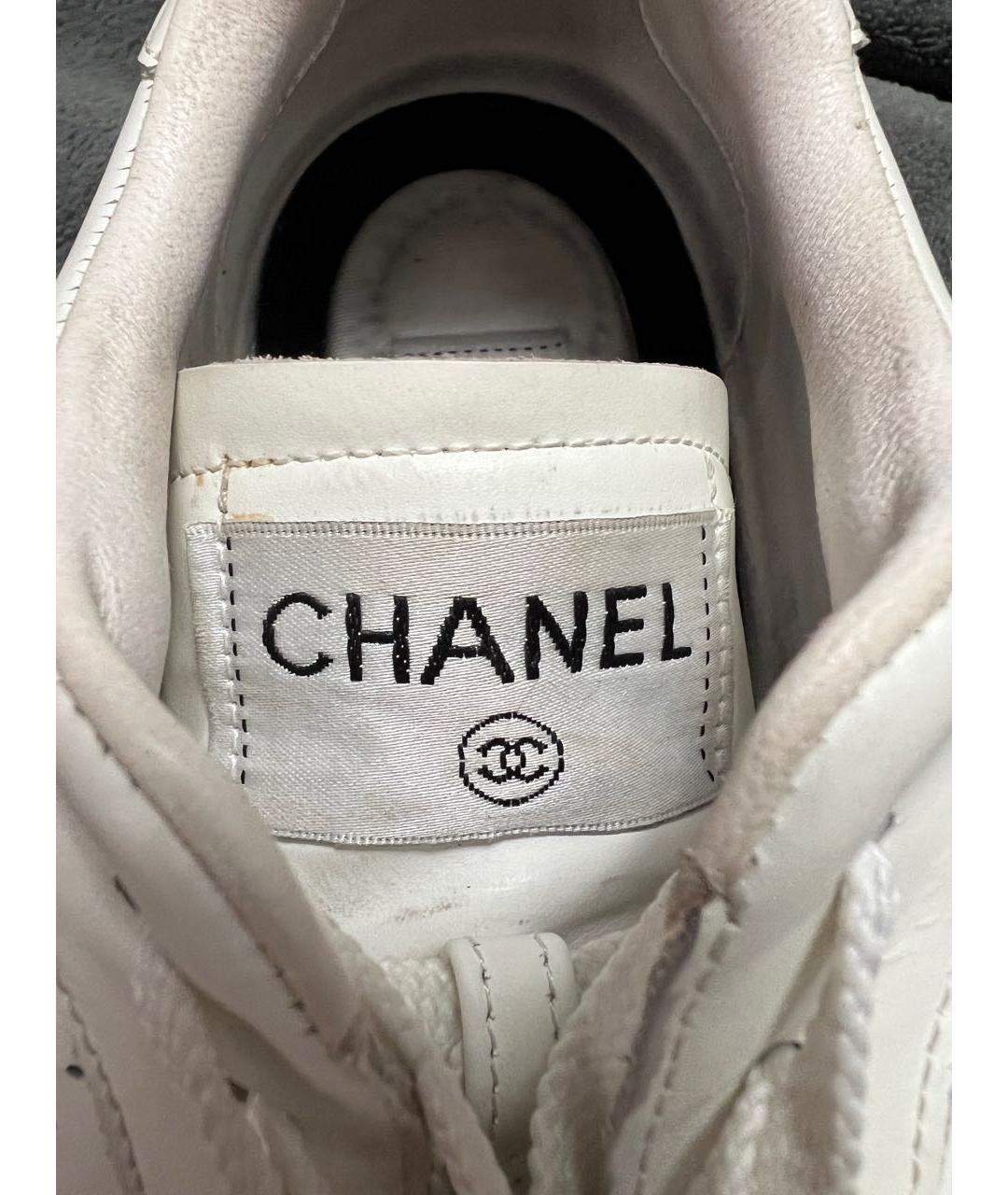 CHANEL Белые кожаные кеды, фото 5