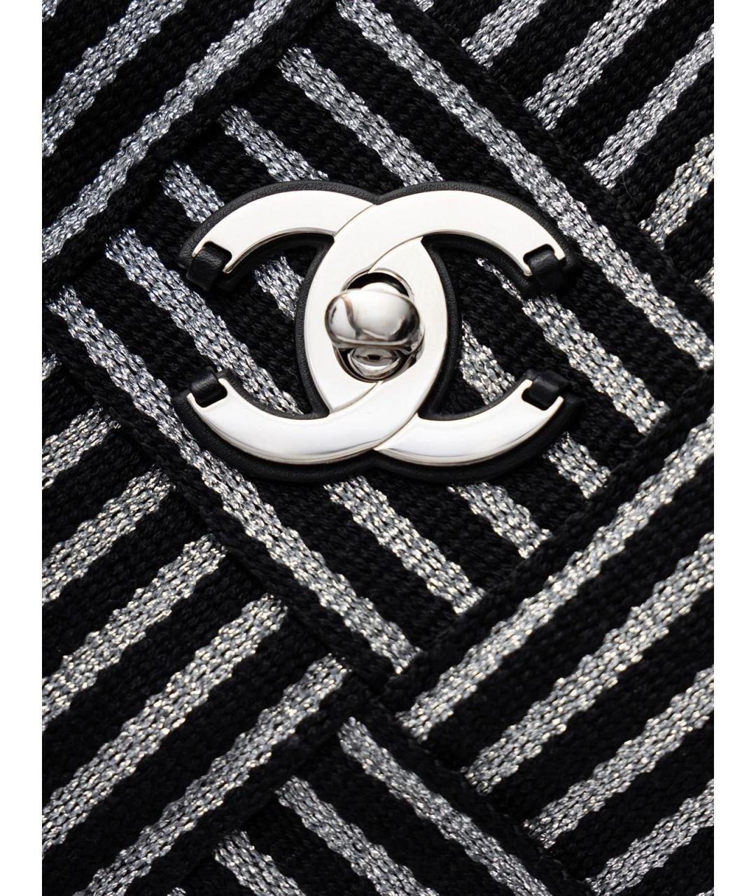 CHANEL Черная тканевая сумка тоут, фото 4