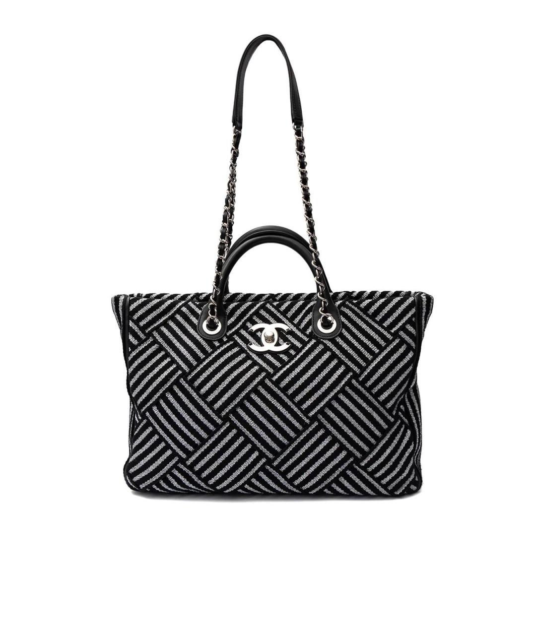 CHANEL Черная тканевая сумка тоут, фото 1