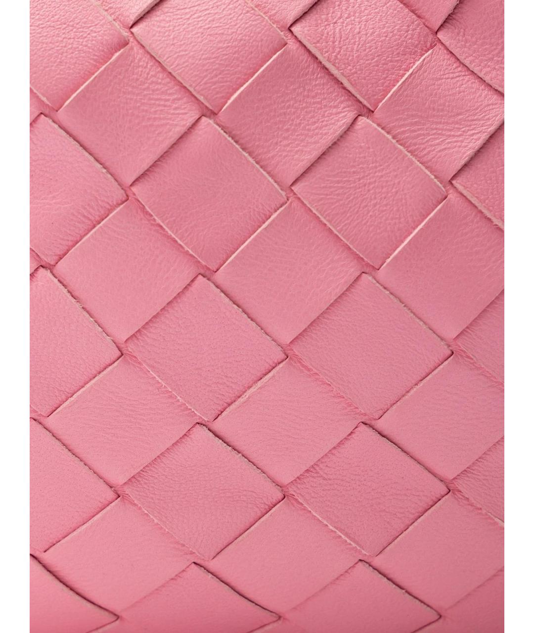 BOTTEGA VENETA Розовая кожаная сумка с короткими ручками, фото 5