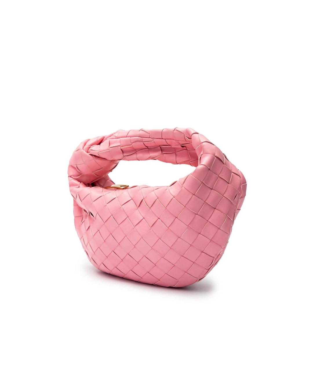 BOTTEGA VENETA Розовая кожаная сумка с короткими ручками, фото 3