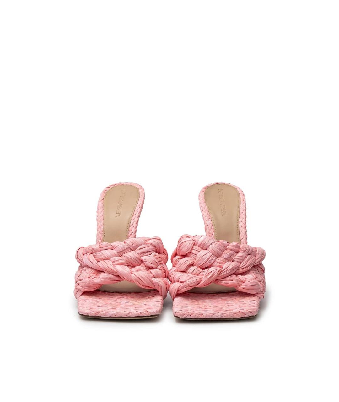 BOTTEGA VENETA Розовые кожаные босоножки, фото 4