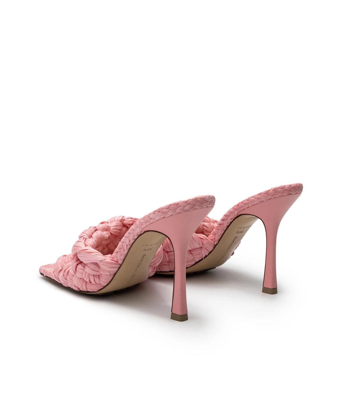 BOTTEGA VENETA Розовые кожаные босоножки, фото 3