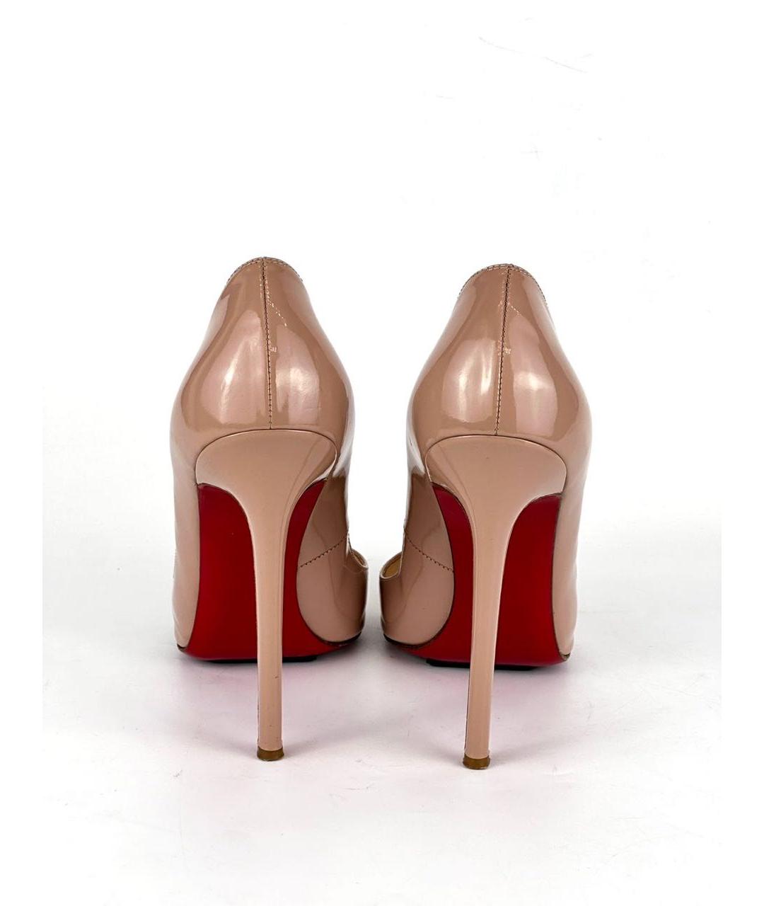 CHRISTIAN LOUBOUTIN Бежевые туфли из лакированной кожи, фото 3