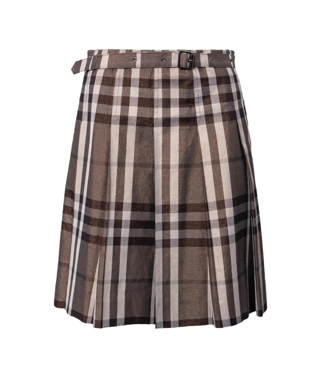 BURBERRY Коричневая юбка миди, фото 1