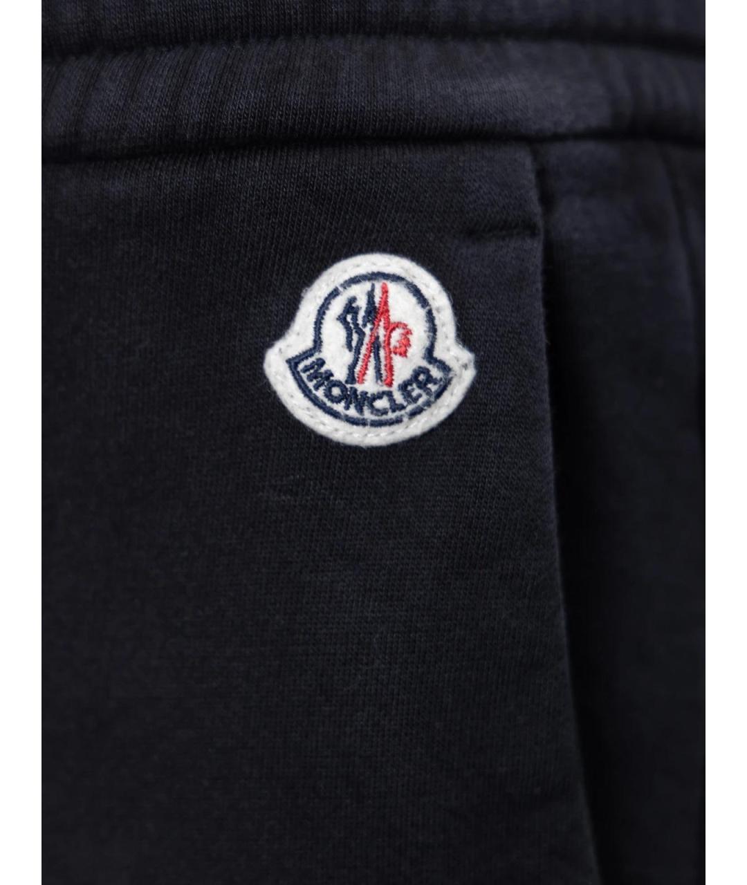 MONCLER Черные хлопковые прямые брюки, фото 3