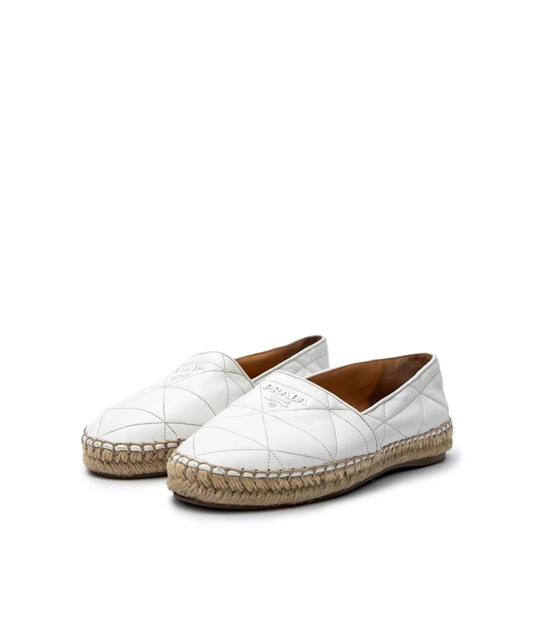 PRADA Белые кожаные эспадрильи, фото 2