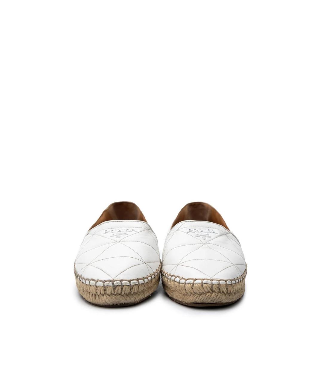 PRADA Белые кожаные эспадрильи, фото 4
