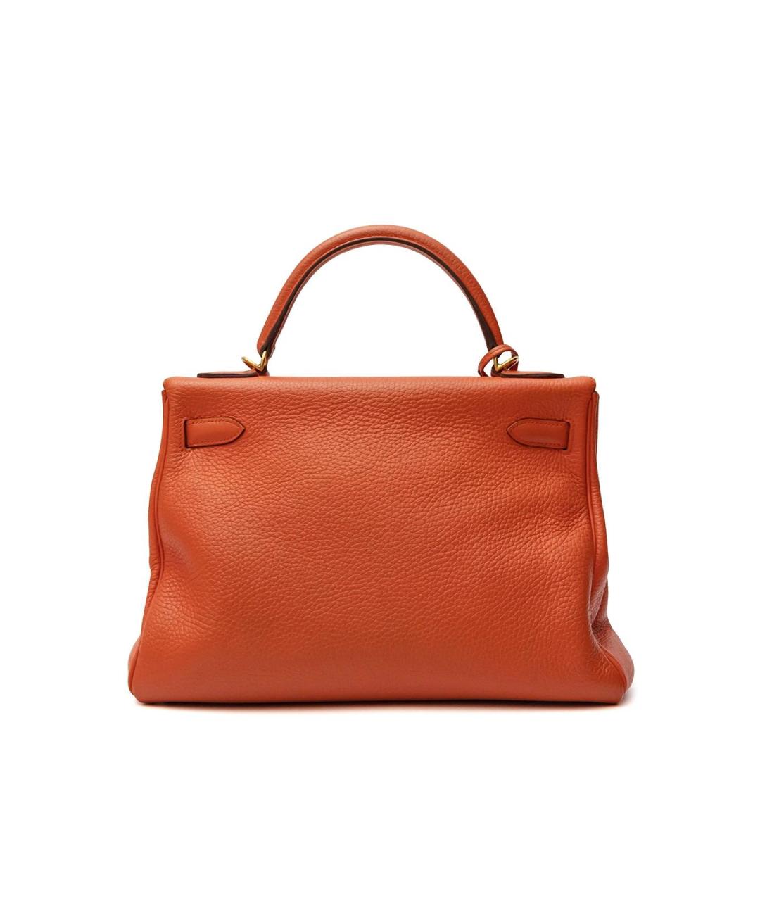 HERMES Оранжевая кожаная сумка тоут, фото 3