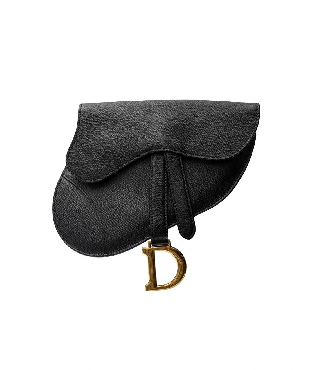 CHRISTIAN DIOR Черная кожаная поясная сумка, фото 2