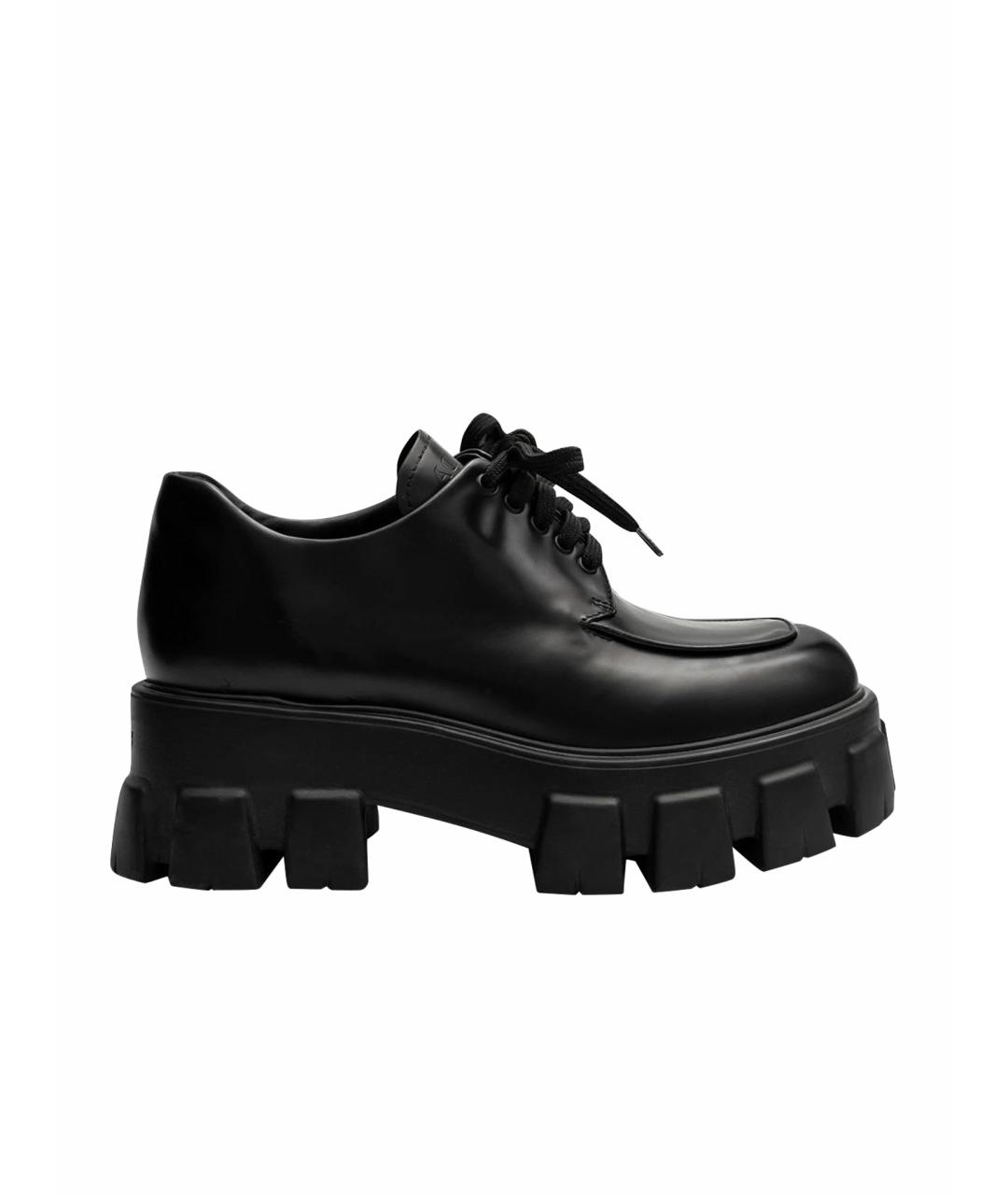 PRADA Черные кожаные ботинки, фото 1