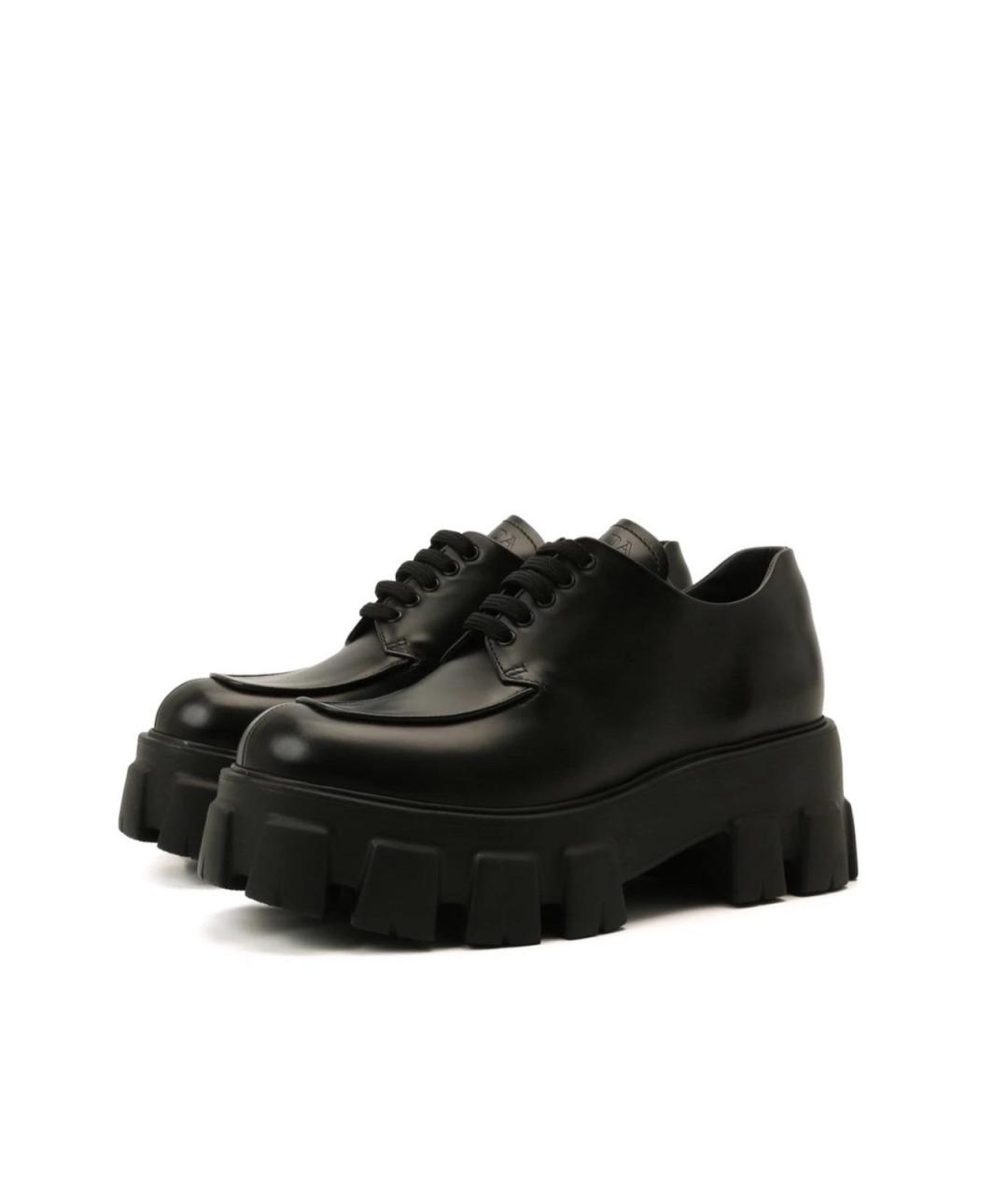 PRADA Черные кожаные ботинки, фото 2