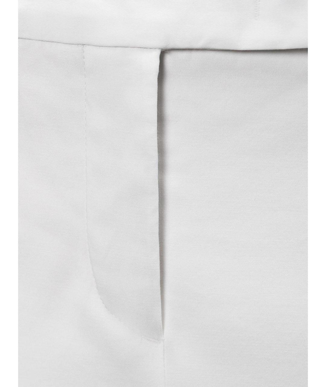 LORO PIANA Белые хлопковые прямые брюки, фото 3