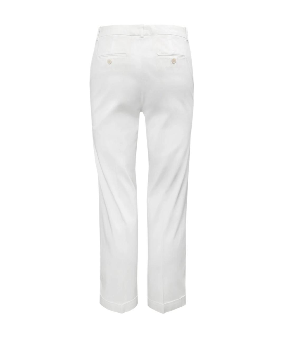 LORO PIANA Белые хлопковые прямые брюки, фото 2