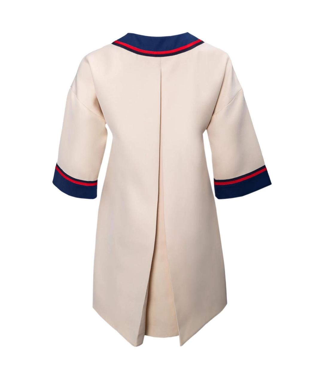 GUCCI Бежевое шерстяное повседневное платье, фото 2