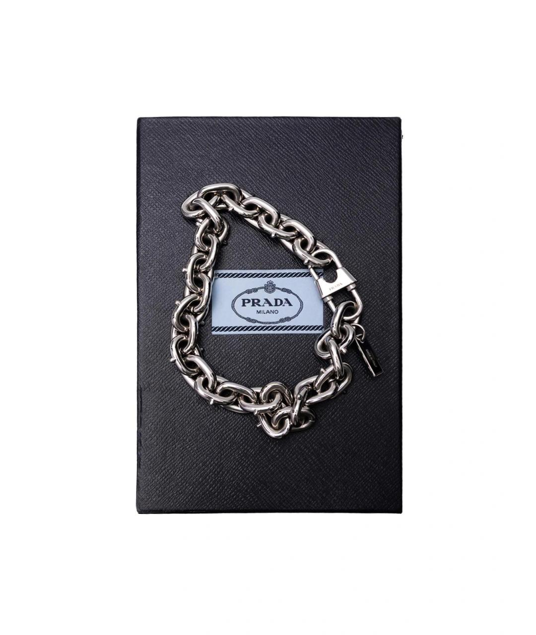 PRADA Серебряное металлическое колье, фото 4